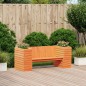 vidaXL Banco con jardineras madera de pino marrón cera 167,5x60x65 cm vidaXL Banco con jardineras madera de pino marrón cera 167,5x60x65 cm