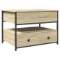 vidaXL Mesa de centro madera ingeniería metal roble Sonoma 70x50x50 cm vidaXL Mesa de centro madera ingeniería metal roble Sonoma 70x50x50 cm