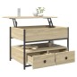 vidaXL Mesa de centro madera ingeniería metal roble Sonoma 70x50x50 cm vidaXL Mesa de centro madera ingeniería metal roble Sonoma 70x50x50 cm