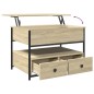 vidaXL Mesa de centro madera ingeniería metal roble Sonoma 70x50x50 cm vidaXL Mesa de centro madera ingeniería metal roble Sonoma 70x50x50 cm
