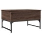 vidaXL Mesa de centro madera ingeniería metal marrón roble 70x50x40 cm vidaXL Mesa de centro madera ingeniería metal marrón roble 70x50x40 cm