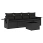 vidaXL Set de muebles de jardín 5 pzas y cojines ratán sintético negro