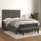 vidaXL Cama box spring con colchón terciopelo gris oscuro 140x190 cm vidaXL Cama box spring con colchón terciopelo gris oscuro 140x190 cm