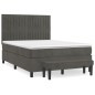 vidaXL Cama box spring con colchón terciopelo gris oscuro 140x190 cm vidaXL Cama box spring con colchón terciopelo gris oscuro 140x190 cm