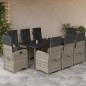 vidaXL Set comedor de jardín 9 pzas cojines ratán sintético gris claro vidaXL Set comedor de jardín 9 pzas cojines ratán sintético gris claro