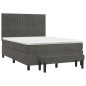 vidaXL Cama box spring con colchón terciopelo gris oscuro 140x190 cm vidaXL Cama box spring con colchón terciopelo gris oscuro 140x190 cm