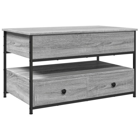 vidaXL Mesa de centro madera ingeniería metal gris Sonoma 85x50x50 cm