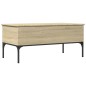 vidaXL Mesa de centro madera ingeniería metal roble Sonoma 100x50x45cm vidaXL Mesa de centro madera ingeniería metal roble Sonoma 100x50x45cm