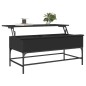 vidaXL Mesa de centro madera de ingeniería y metal negro 100x50x45 cm vidaXL Mesa de centro madera de ingeniería y metal negro 100x50x45 cm