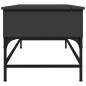 vidaXL Mesa de centro madera de ingeniería y metal negro 100x50x45 cm vidaXL Mesa de centro madera de ingeniería y metal negro 100x50x45 cm