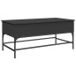 vidaXL Mesa de centro madera de ingeniería y metal negro 100x50x45 cm vidaXL Mesa de centro madera de ingeniería y metal negro 100x50x45 cm