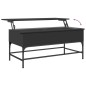 vidaXL Mesa de centro madera de ingeniería y metal negro 100x50x45 cm vidaXL Mesa de centro madera de ingeniería y metal negro 100x50x45 cm