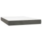 vidaXL Cama box spring con colchón terciopelo gris oscuro 140x190 cm vidaXL Cama box spring con colchón terciopelo gris oscuro 140x190 cm