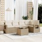 vidaXL Juego de sofás jardín con cojines 6 pzas ratán sintético beige vidaXL Juego de sofás jardín con cojines 6 pzas ratán sintético beige