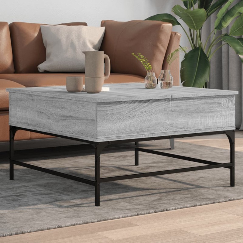 vidaXL Mesa de centro madera ingeniería gris Sonoma 80x80x45 cm vidaXL Mesa de centro madera ingeniería gris Sonoma 80x80x45 cm