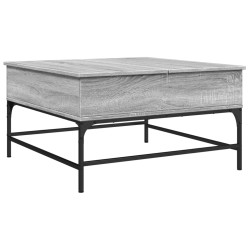 vidaXL Mesa de centro madera ingeniería gris Sonoma 80x80x45 cm