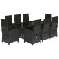 vidaXL Set de comedor de jardín 9 pzas y cojines ratán sintético negro vidaXL Set de comedor de jardín 9 pzas y cojines ratán sintético negro