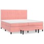 vidaXL Cama box spring con colchón terciopelo rosa 200x200 cm