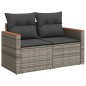 vidaXL Set de sofás de jardín 14 pzas con cojines ratán sintético gris vidaXL Set de sofás de jardín 14 pzas con cojines ratán sintético gris