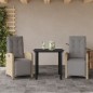 vidaXL Sillas y mesita de jardín 3 piezas ratán sintético cojín beige vidaXL Sillas y mesita de jardín 3 piezas ratán sintético cojín beige