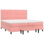 vidaXL Cama box spring con colchón terciopelo rosa 200x200 cm