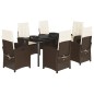 vidaXL Set comedor de jardín 7 pzas con cojines ratán sintético marrón vidaXL Set comedor de jardín 7 pzas con cojines ratán sintético marrón