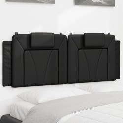 vidaXL Cabecero de cama acolchado cuero sintético negro 120 cm