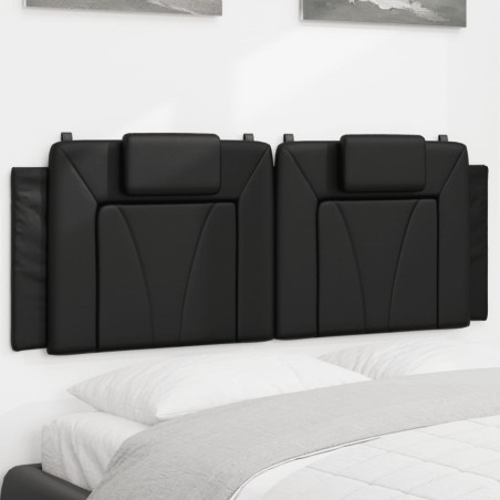 vidaXL Cabecero de cama acolchado cuero sintético negro 120 cm