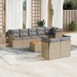 vidaXL Set de sofás de jardín 9 pzas con cojines ratán sintético beige vidaXL Set de sofás de jardín 9 pzas con cojines ratán sintético beige