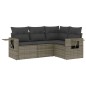 vidaXL Set de sofás de jardín 4 pzas y cojines ratán sintético gris vidaXL Set de sofás de jardín 4 pzas y cojines ratán sintético gris