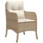 vidaXL Set comedor de jardín 7 pzas con cojines ratán sintético beige vidaXL Set comedor de jardín 7 pzas con cojines ratán sintético beige