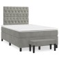 vidaXL Cama box spring con colchón terciopelo gris claro 120x200 cm vidaXL Cama box spring con colchón terciopelo gris claro 120x200 cm