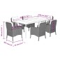 vidaXL Set comedor de jardín 7 pzas con cojines ratán sintético beige vidaXL Set comedor de jardín 7 pzas con cojines ratán sintético beige