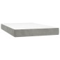 vidaXL Cama box spring con colchón terciopelo gris claro 120x200 cm vidaXL Cama box spring con colchón terciopelo gris claro 120x200 cm