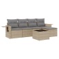 vidaXL Juego de sofás jardín con cojines 6 pzas ratán sintético beige vidaXL Juego de sofás jardín con cojines 6 pzas ratán sintético beige