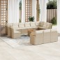 vidaXL Set sofás de jardín 14 pzas con cojines ratán sintético beige vidaXL Set sofás de jardín 14 pzas con cojines ratán sintético beige