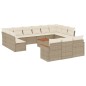 vidaXL Set sofás de jardín 14 pzas con cojines ratán sintético beige vidaXL Set sofás de jardín 14 pzas con cojines ratán sintético beige