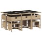 vidaXL Set comedor de jardín 11 pzas con cojines ratán sintético beige vidaXL Set comedor de jardín 11 pzas con cojines ratán sintético beige