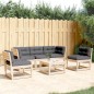 vidaXL Juego de sofás de jardín 5 pzas con cojines madera maciza pino vidaXL Juego de sofás de jardín 5 pzas con cojines madera maciza pino