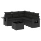 vidaXL Set de sofás de jardín 6 piezas y cojines ratán sintético negro vidaXL Set de sofás de jardín 6 piezas y cojines ratán sintético negro
