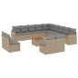 vidaXL Set sofás jardín 14 pzas y cojines ratán sintético beige mezcla vidaXL Set sofás jardín 14 pzas y cojines ratán sintético beige mezcla