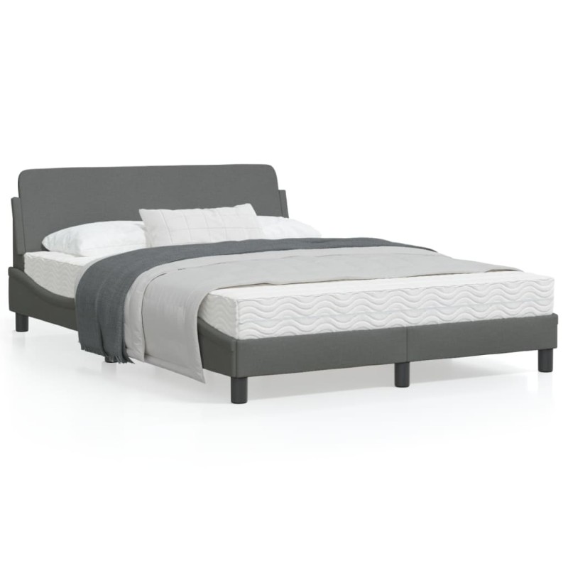 vidaXL Estructura de cama con cabecero de tela gris oscuro 120x200 cm vidaXL Estructura de cama con cabecero de tela gris oscuro 120x200 cm