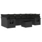 vidaXL Set de sofás de jardín 8 piezas y cojines ratán sintético negro vidaXL Set de sofás de jardín 8 piezas y cojines ratán sintético negro