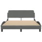 vidaXL Estructura de cama con cabecero de tela gris oscuro 140x200 cm