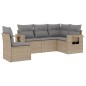vidaXL Juego de sofás jardín con cojines 5 pzas ratán sintético beige vidaXL Juego de sofás jardín con cojines 5 pzas ratán sintético beige