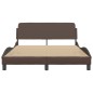 vidaXL Estructura de cama cabecero cuero sintético marrón 140x200 cm vidaXL Estructura de cama cabecero cuero sintético marrón 140x200 cm