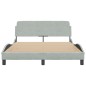 vidaXL Estructura de cama con cabecero terciopelo gris claro 140x190cm vidaXL Estructura de cama con cabecero terciopelo gris claro 140x190cm