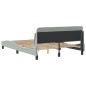 vidaXL Estructura de cama con cabecero terciopelo gris claro 140x190cm vidaXL Estructura de cama con cabecero terciopelo gris claro 140x190cm