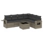 vidaXL Set de sofás de jardín 7 piezas con cojines ratán PE gris vidaXL Set de sofás de jardín 7 piezas con cojines ratán PE gris