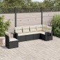 vidaXL Set de sofás de jardín 6 piezas y cojines ratán sintético negro vidaXL Set de sofás de jardín 6 piezas y cojines ratán sintético negro